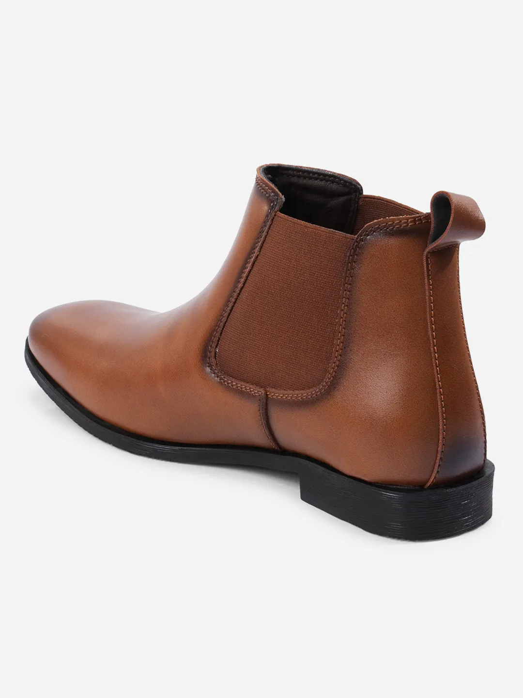 Men's Tan Chelsea Formal Slip On Boots (IX3039) Island Step Month Strong