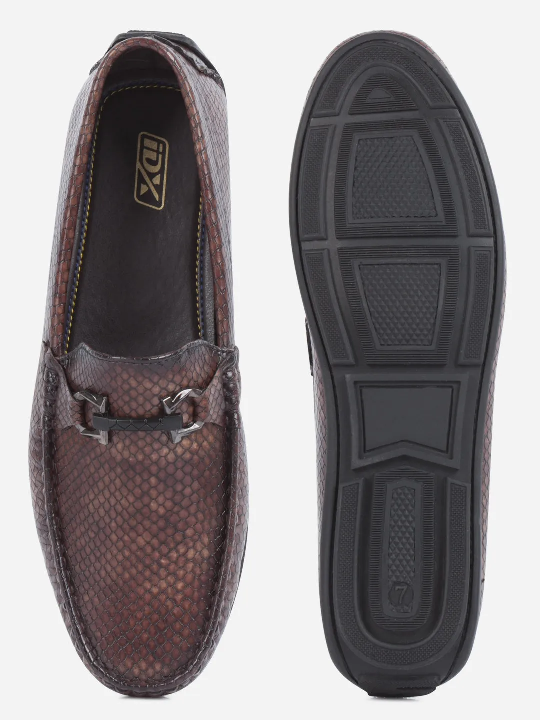 Durable Build Hiking Trails Men's Brown Moc Toe Buckle Loafer (IX4114)