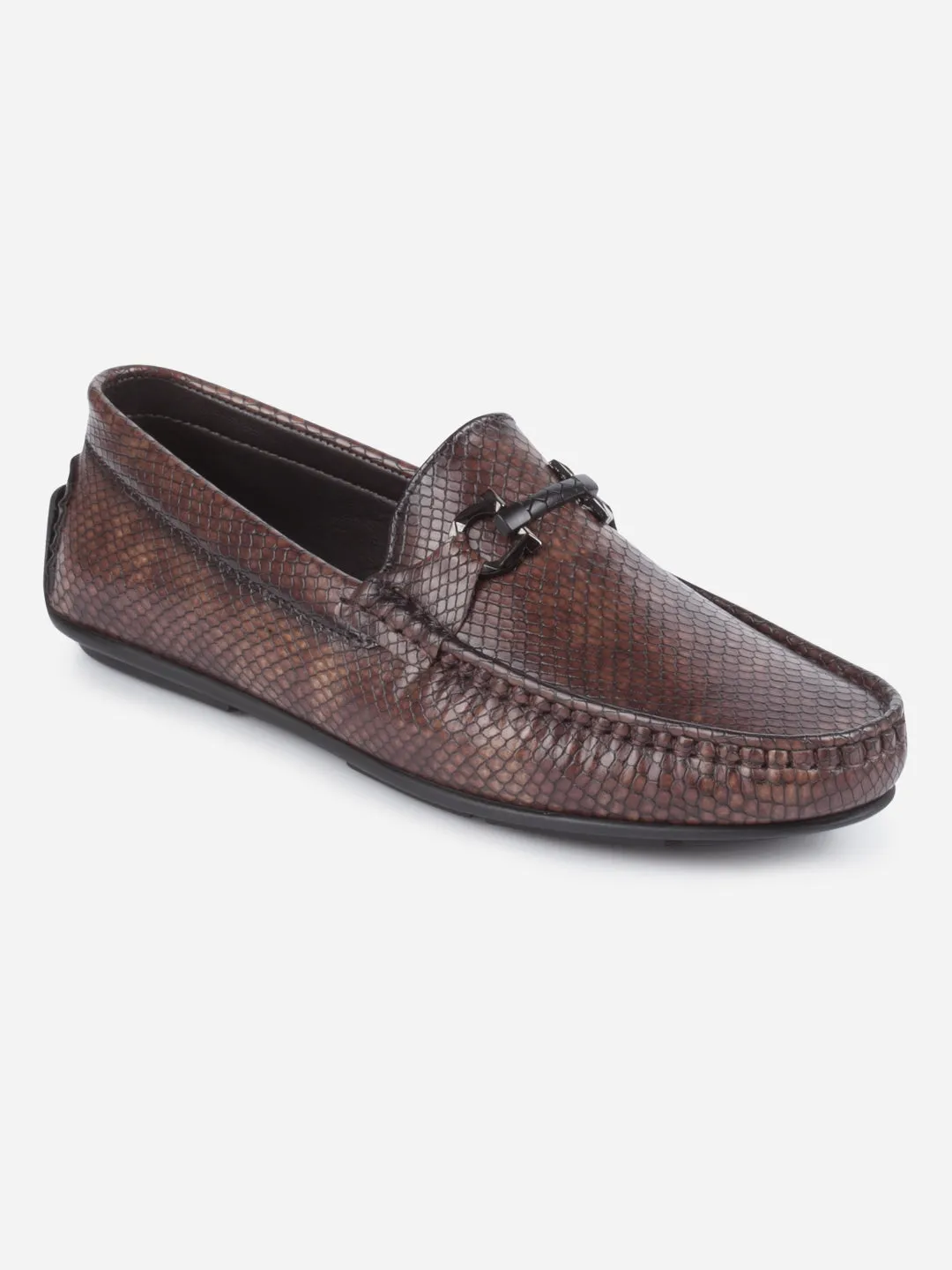 Men's Brown Moc Toe Buckle Loafer (IX4114) King Walk