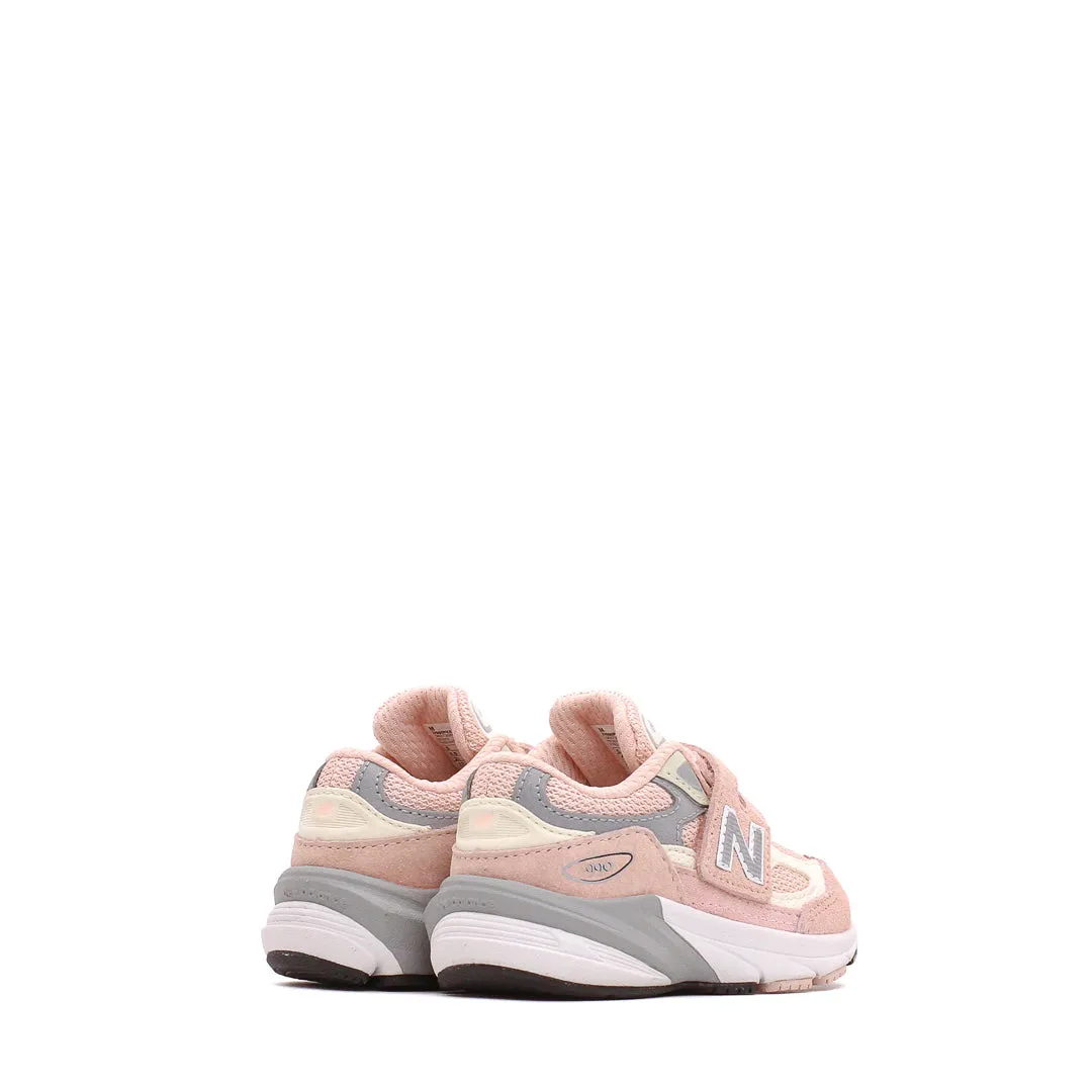 New Balance Infant 990v6 Hook and Loop Pink Haze IV990PK6 Pair Quick
