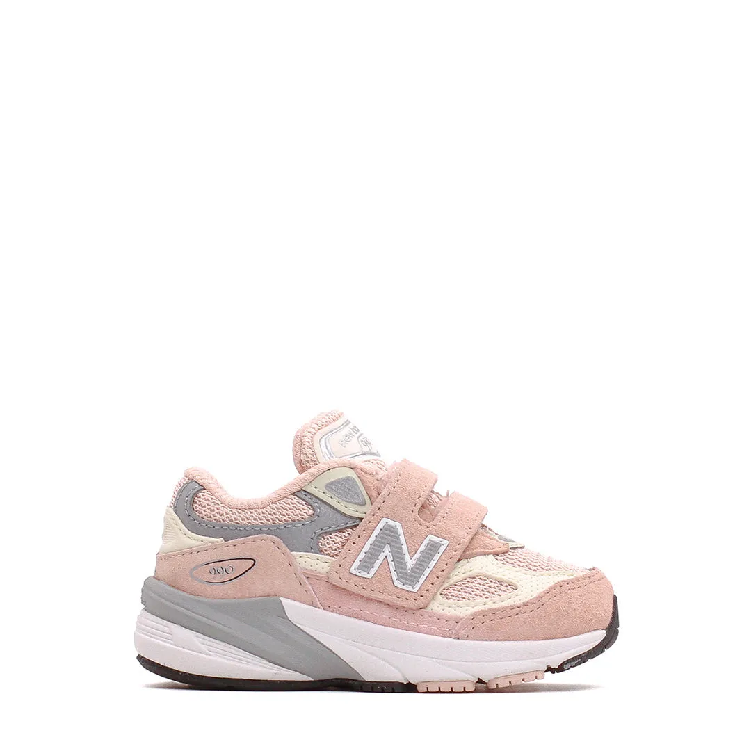 New Balance Infant 990v6 Hook and Loop Pink Haze IV990PK6 Pilates Cool