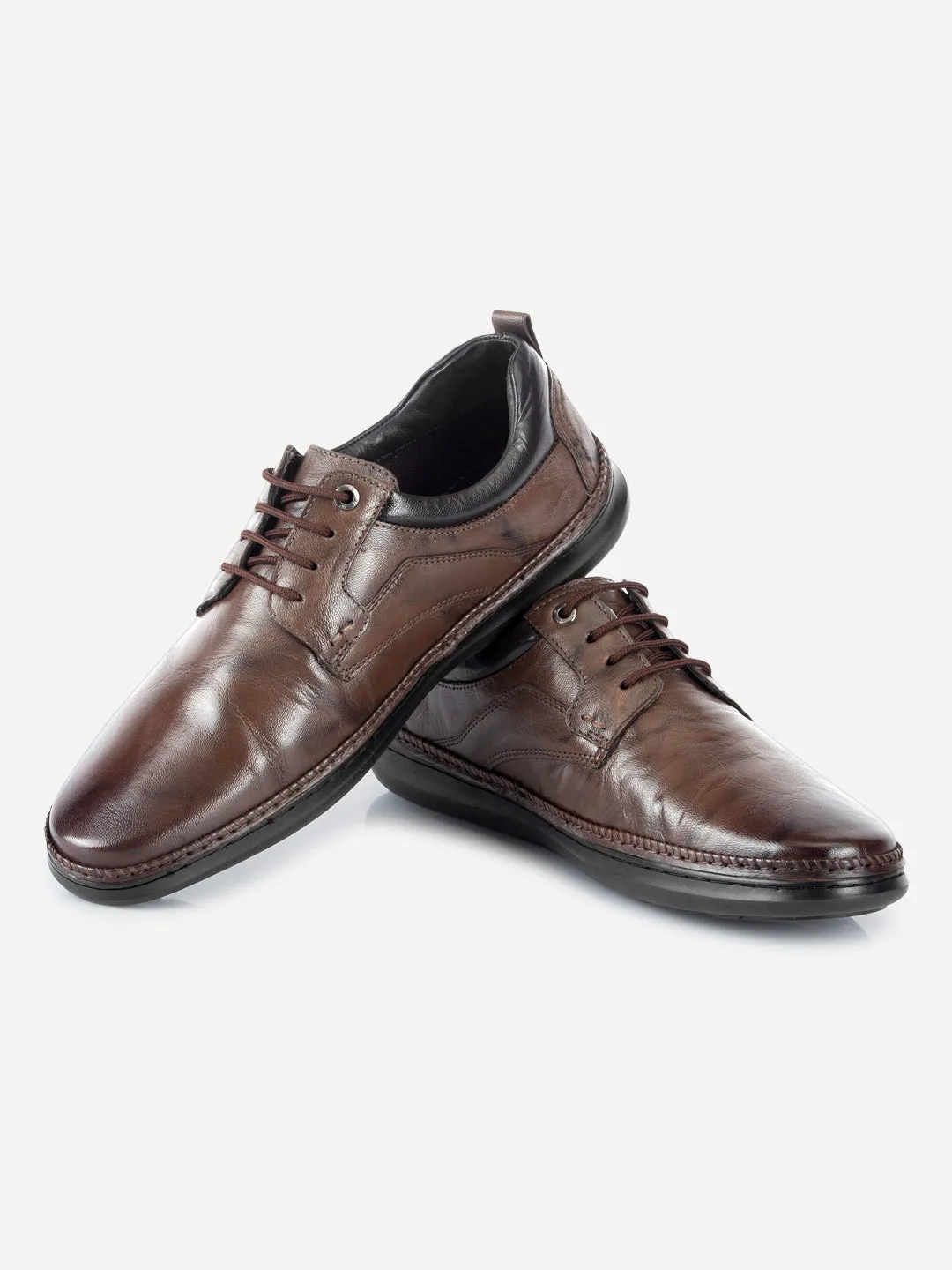 Strong Step Men's Brown Dual Tone Comfort  Lace Up (ID1118)