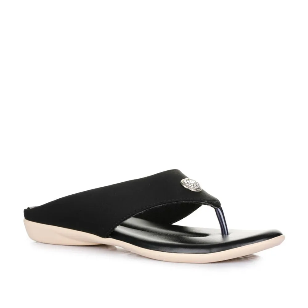 Senorita Casual (Black) Slippers For Women MK-08 By Liberty Peace Step