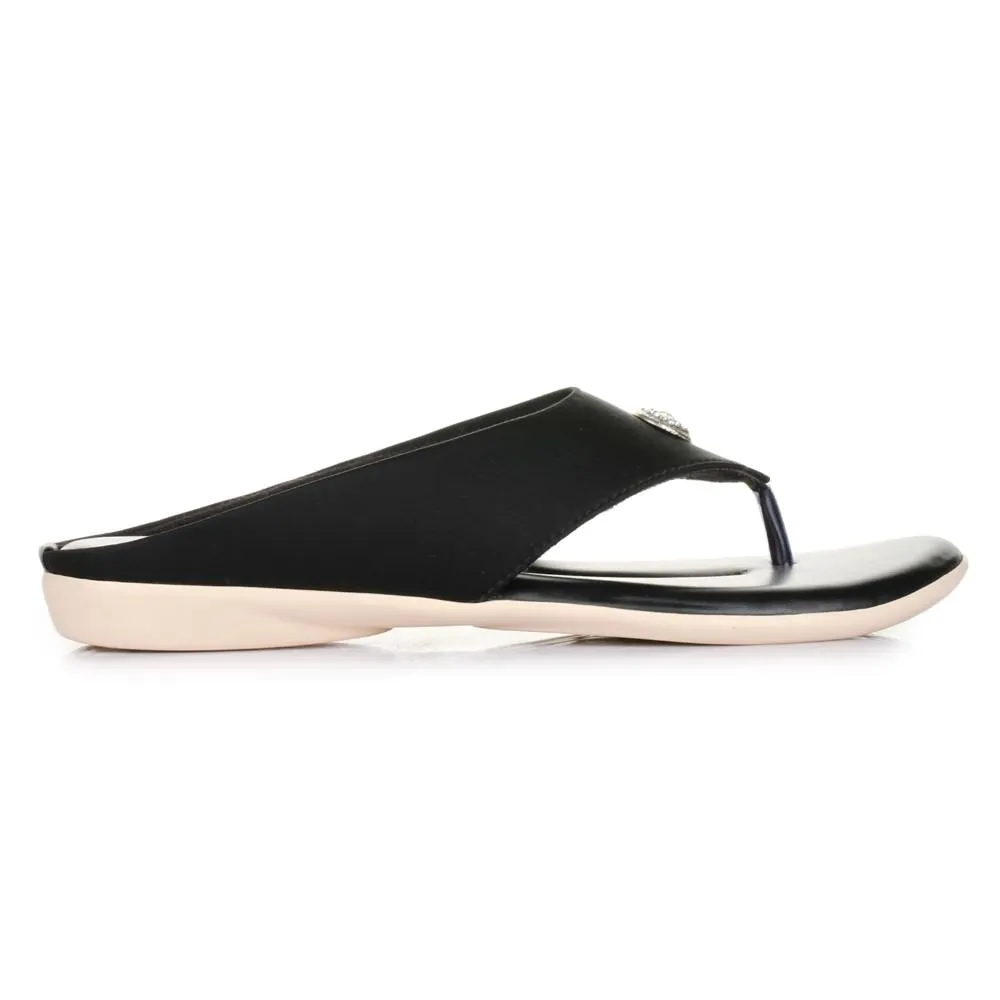 Senorita Casual (Black) Slippers For Women MK-08 By Liberty Palm Base Adjustable