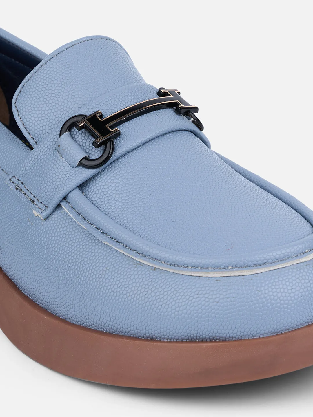 Women's Sky Blue Block Heel Slip On (IU2004) Spring Vibe