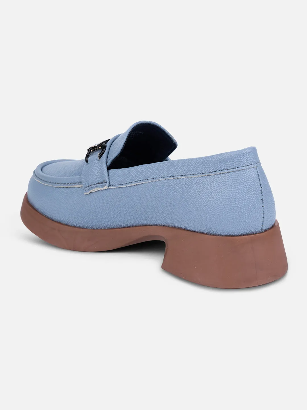 Step Ready High Quality Women's Sky Blue Block Heel Slip On (IU2004)