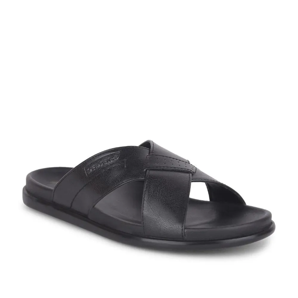 Healers Casual Black Slippers For Men LEEKS-2 By Liberty Team leader