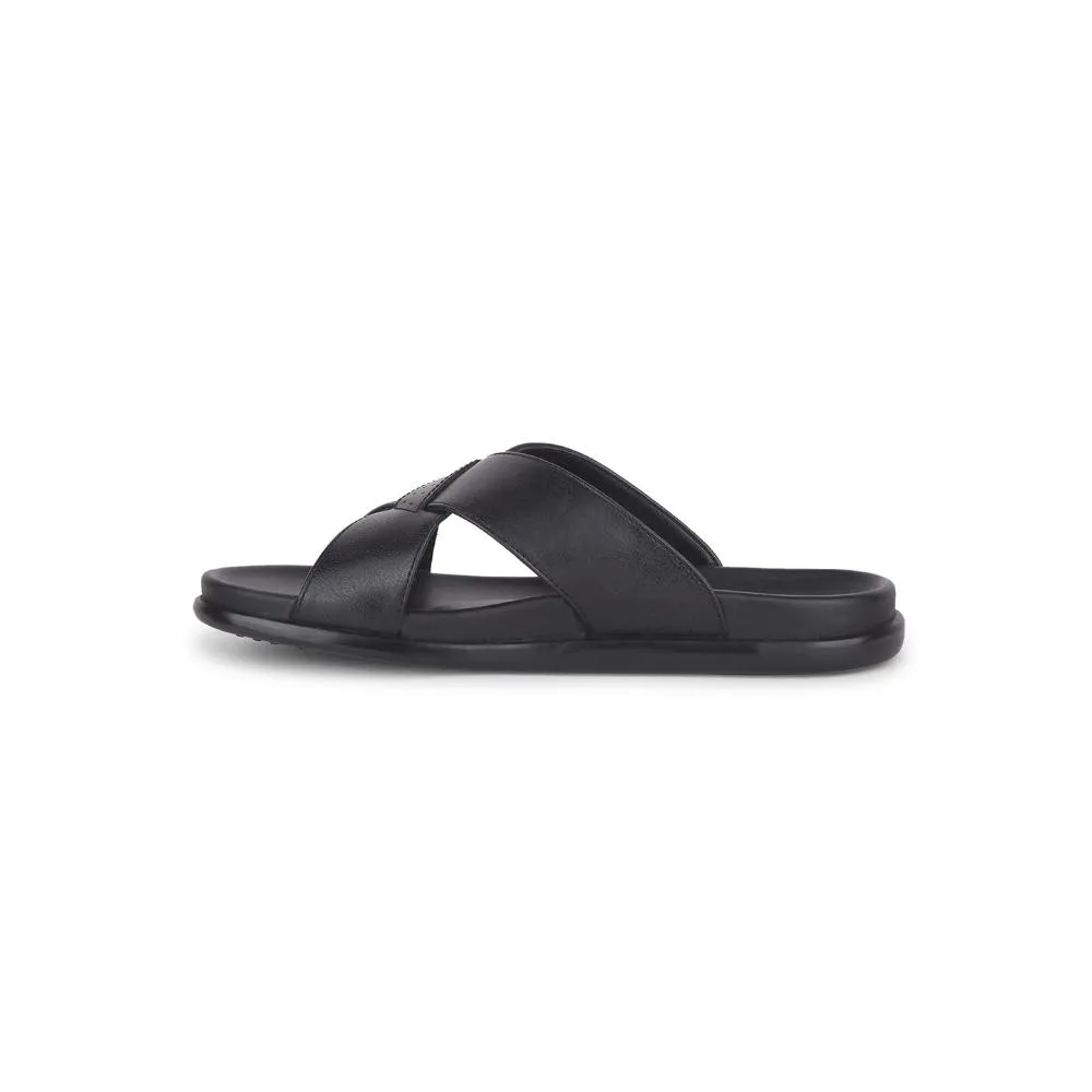 Mom Safe Healers Casual Black Slippers For Men LEEKS-2 By Liberty