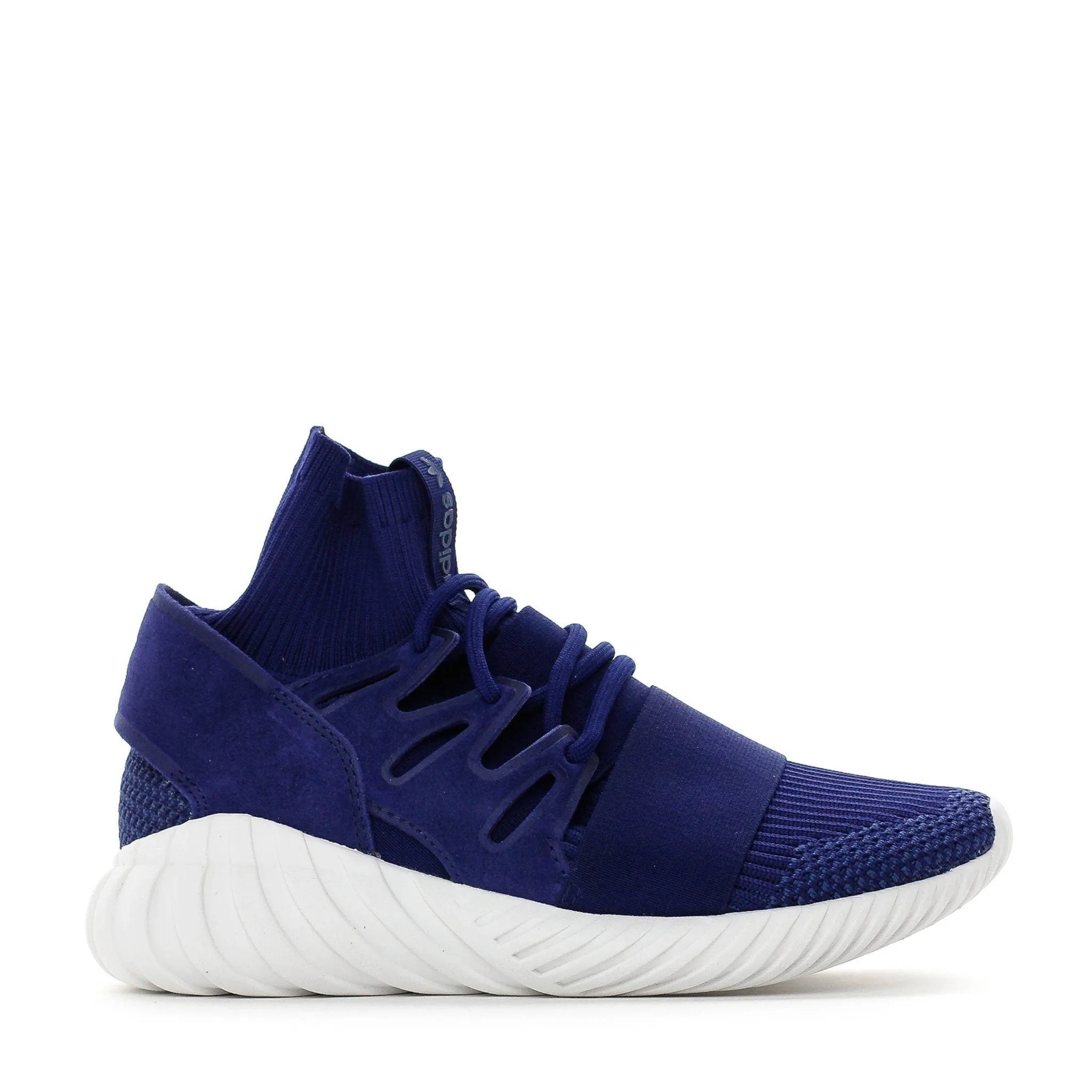 Adidas Originals Tubular Doom PK Primeknit Navy S80103 Stretch Fabric Active People Pose Ready