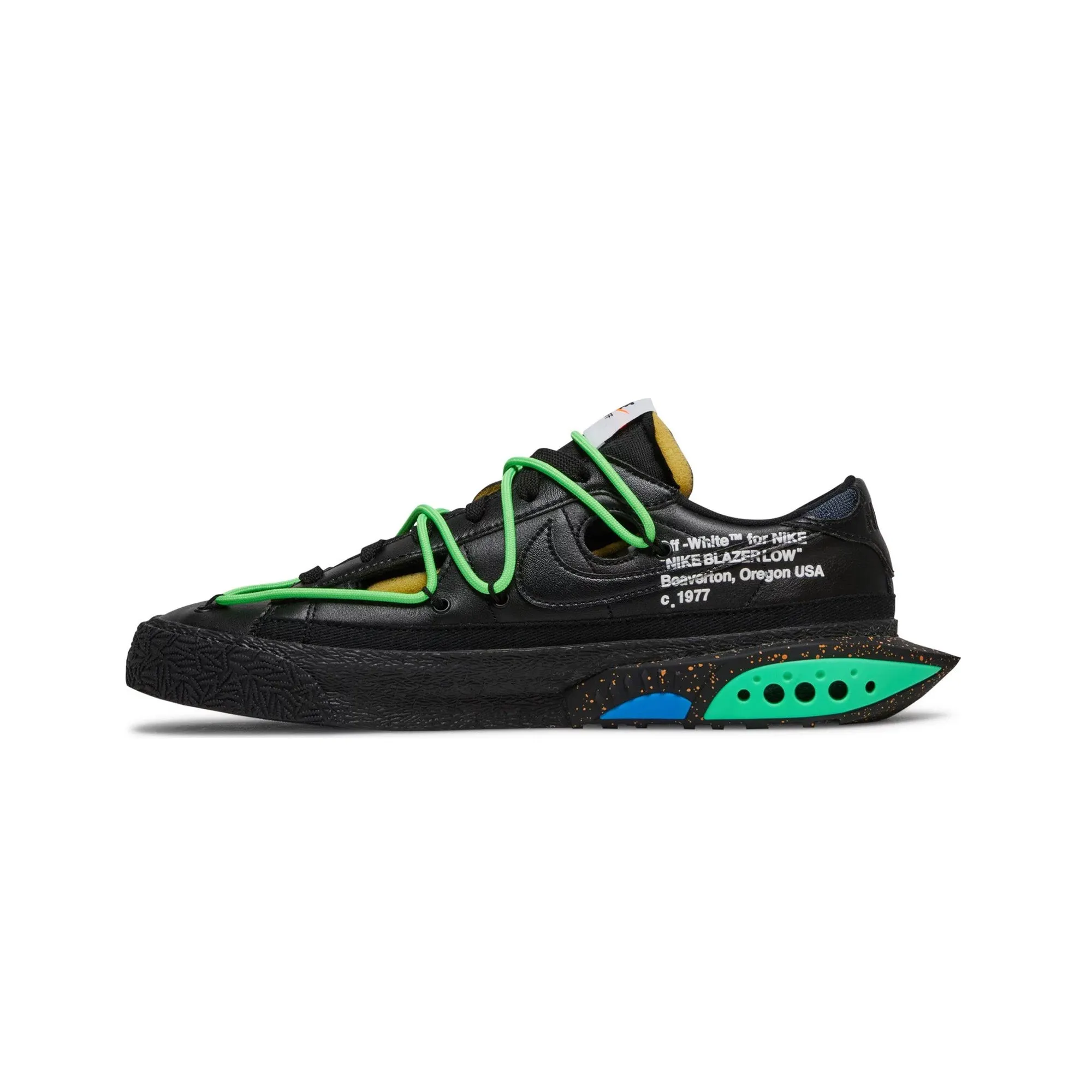 Blazer Low x Off-White 'Black Electro Green' (2022) Adult Ease