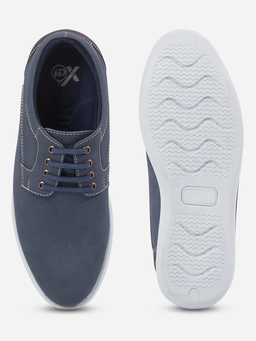 Men's Blue Suede Finish Casual Lace Up (IX2146) Hot Pick Snow Grip