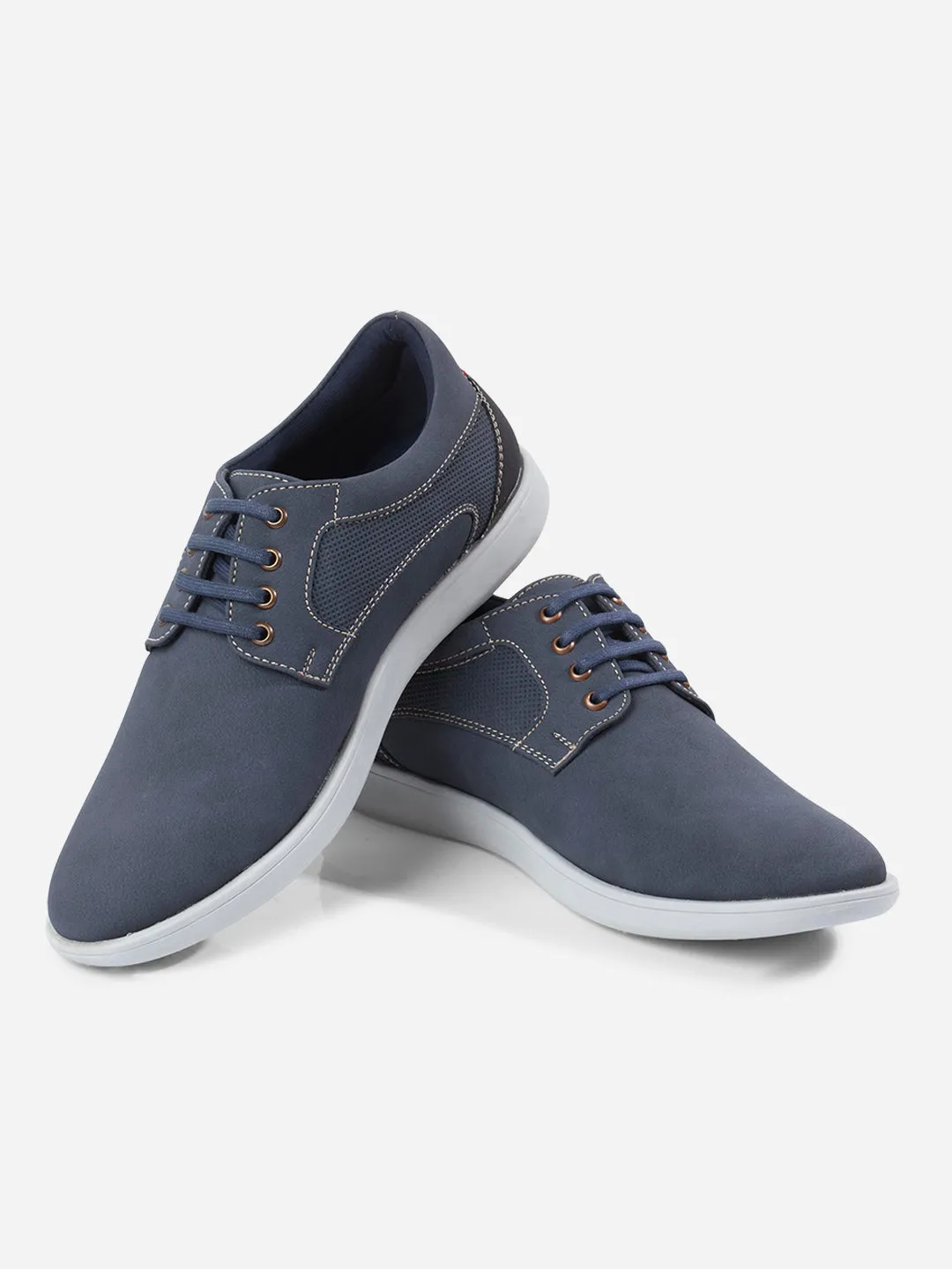 Men's Blue Suede Finish Casual Lace Up (IX2146) Deep Shade Foam Base
