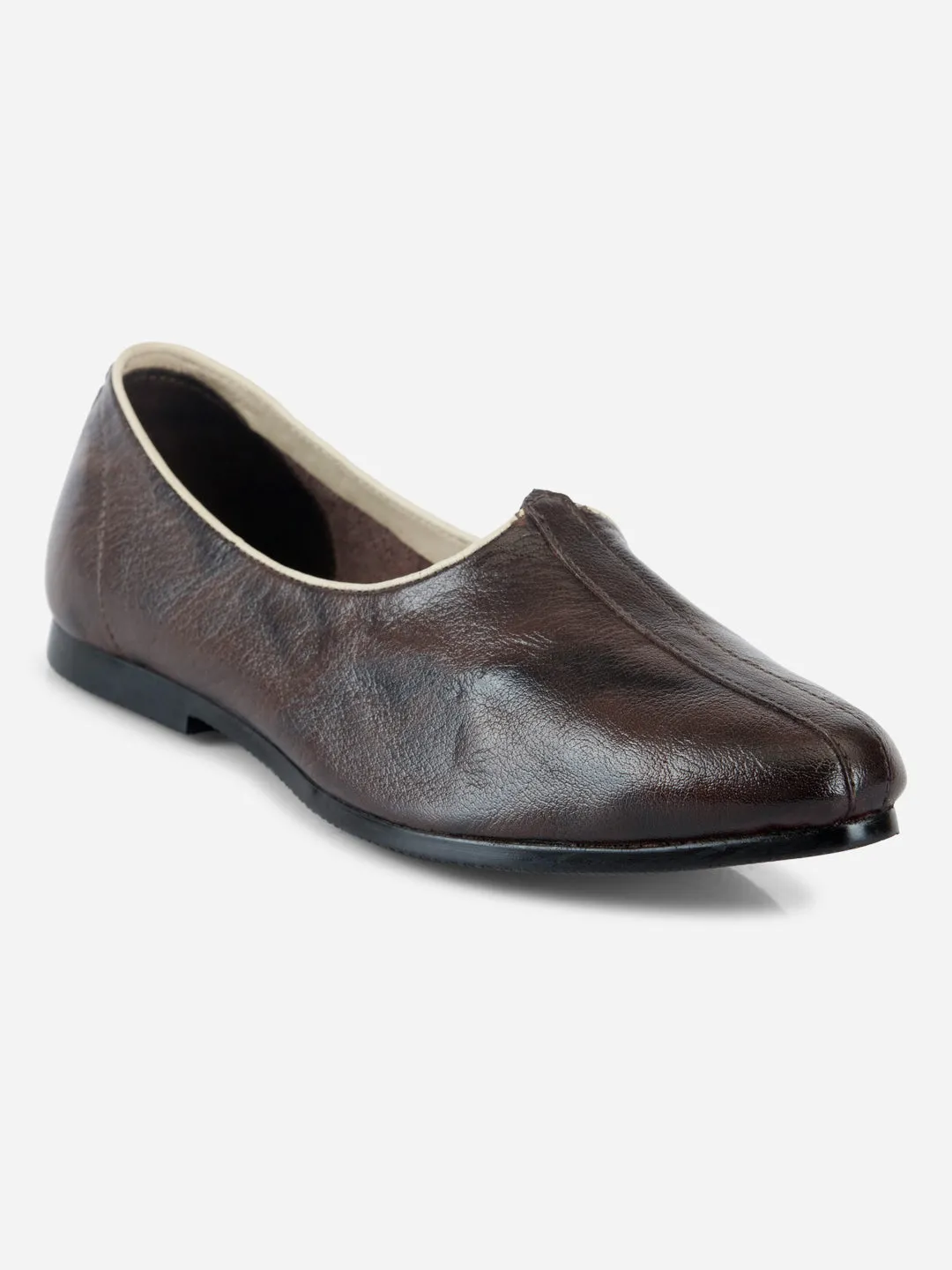 Men's Brown Ethnic Jalsa Jooti and Mojaris (ID1077) Nature Walk