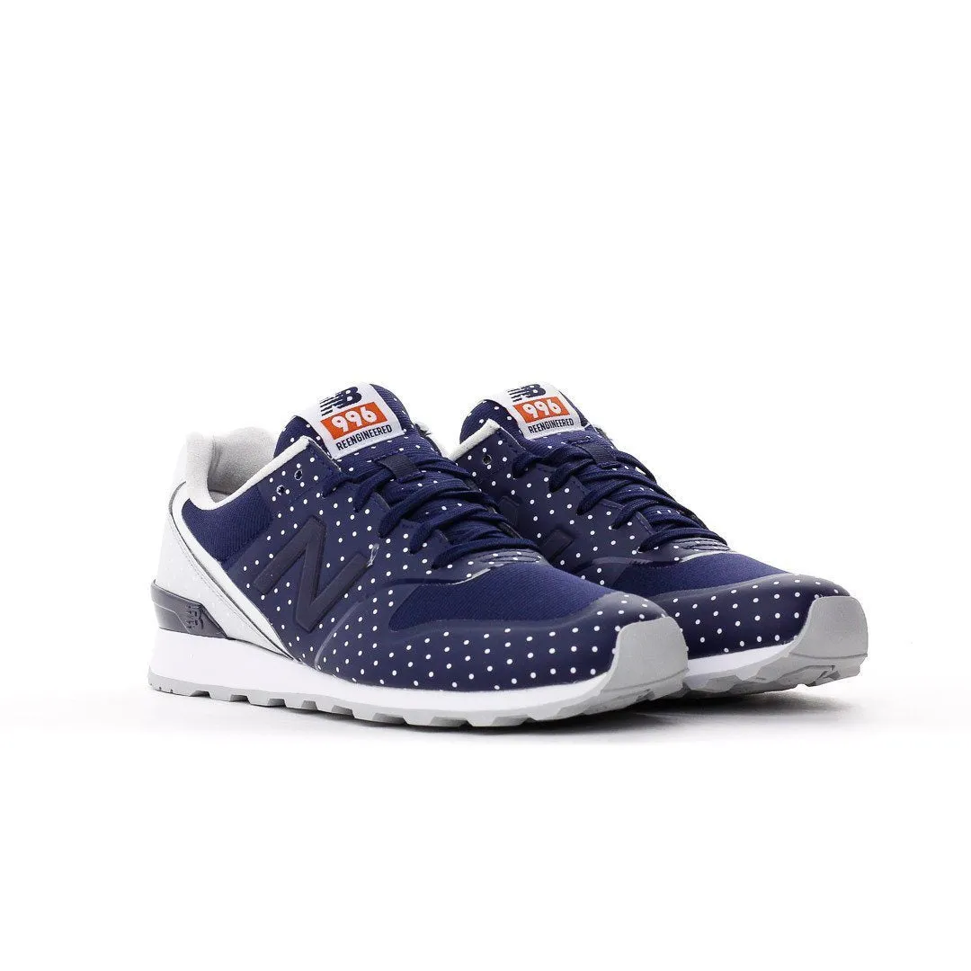 NEW BALANCE CLASSIC WOMEN BLUE WHITE DOTS RE-ENGINEERED WR996KP Air Boost Forest Mood