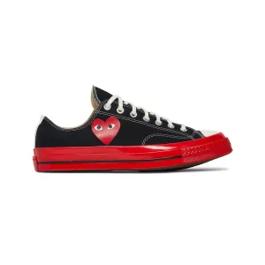 Narrow Fit Foot Support Converse Chuck Taylor All Star 70 Ox Comme des Garcons PLAY 'Black Red Midsole' (2022)