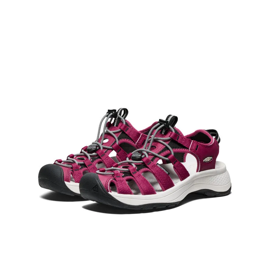 Cushioned Sole Waterproof Slides Women's Astoria West Sandal  |  Beaujolais/Star White