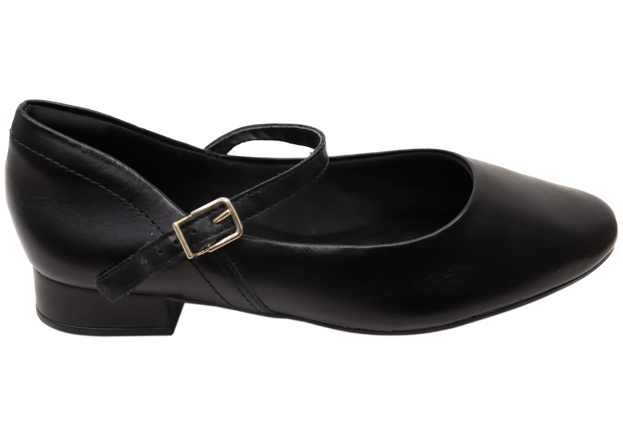Dark color Mono Tone Comfortflex Niki Womens Leather Brazilian Low Heel Shoes