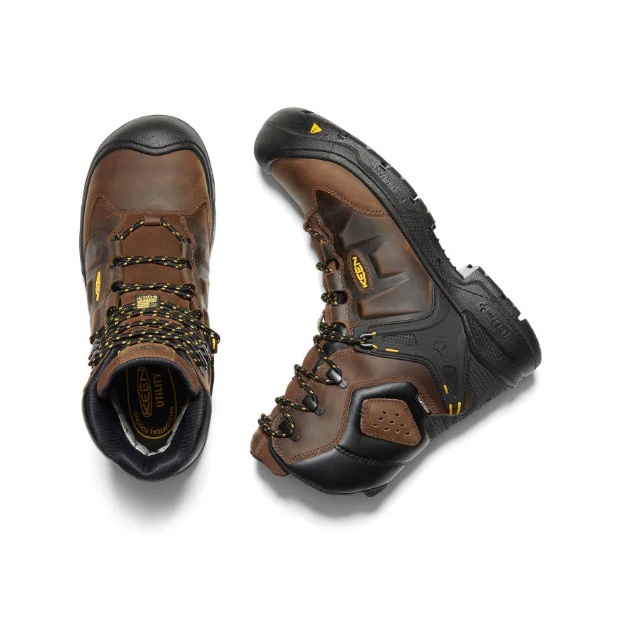 Elegant Style Stretchable Mesh Men's Dover 8" Insulated Waterproof Boot (Carbon Toe)  |  Dark Earth/Black