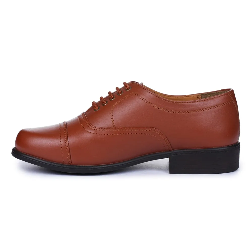 Fortune Tan Classic Oxford Shoes For Men 7168-03 By Liberty Skill Work