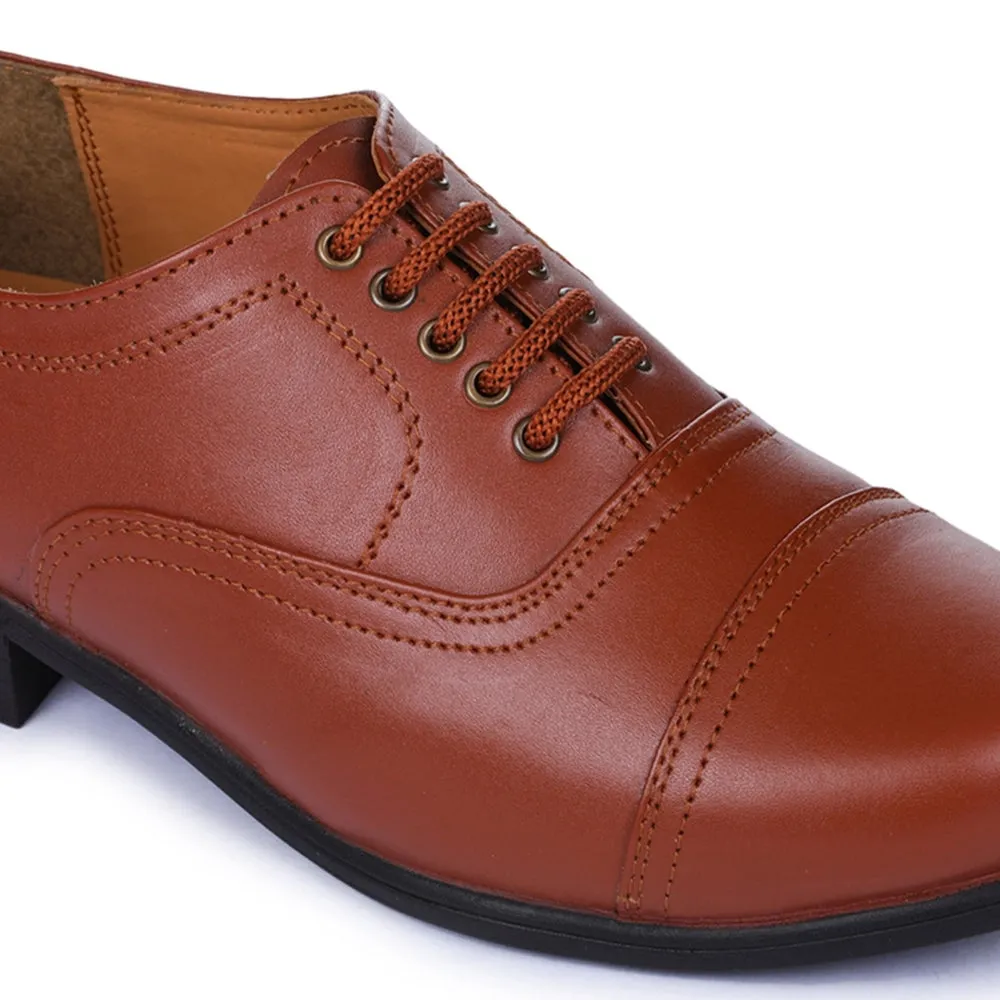 Stable Structure Fortune Tan Classic Oxford Shoes For Men 7168-03 By Liberty