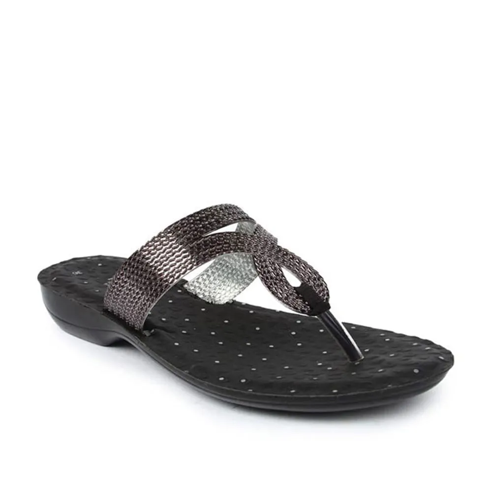 A-HA By Liberty ETHNIC-05 Women Ethnic Black Slippers Wet Land