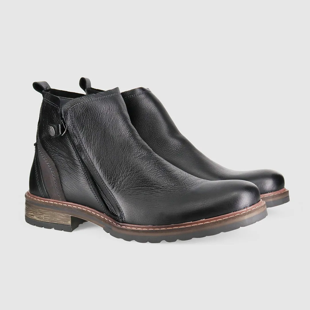 Thermal Core Cold Weather Commuter soft fit Hunter Zip Up Boots Nero Sleek Build