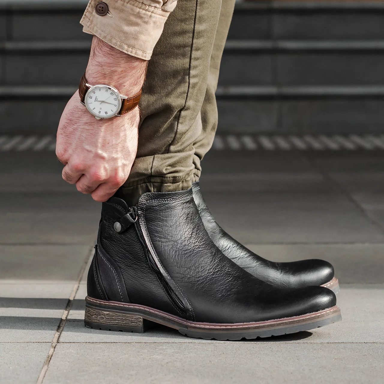 Compact Form High Arch Hunter Zip Up Boots Nero Supportive System