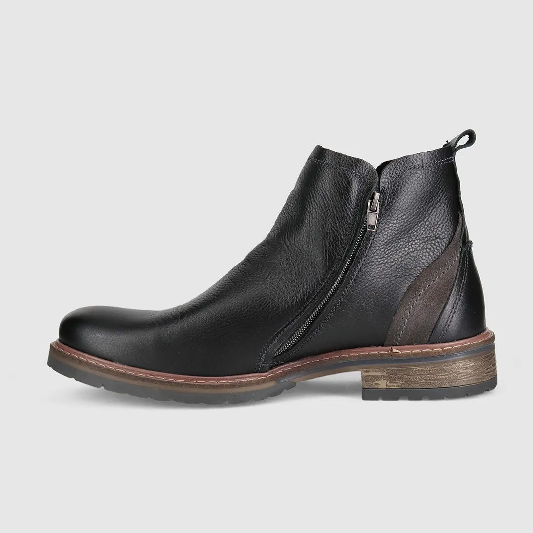 Slip Resistant Night Travel Wine Rich Eco Friendly Performance Hunter Zip Up Boots Nero