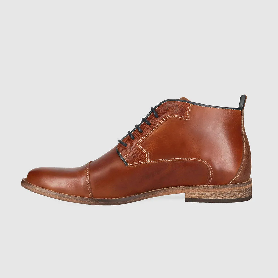 Cheeta Lace Up Boots Tan Matte Edge