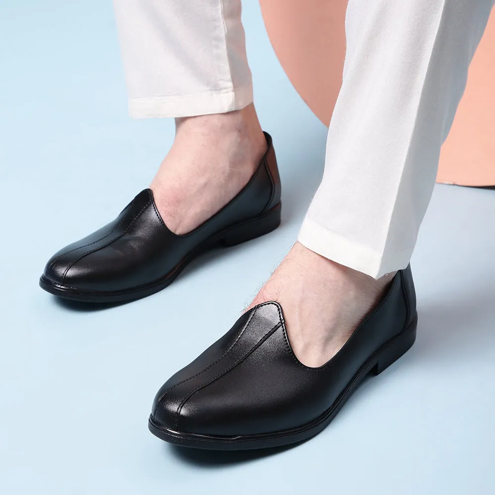 Fortune (Black) Casual Mojari Jutti For Men NAGRA By Liberty Polish Touch