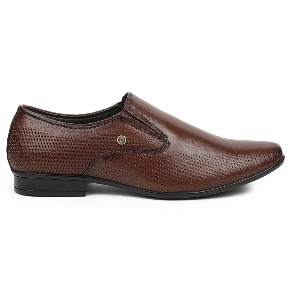 Healers Brown Formal Non Lacing Mocassin Shoes For Men UDL-4 By Liberty Handcrafted Show Fit