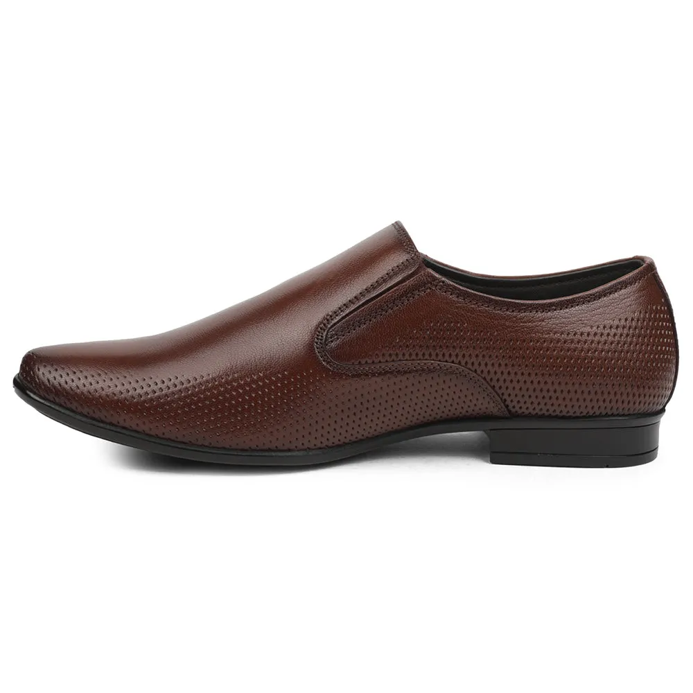 Healers Brown Formal Non Lacing Mocassin Shoes For Men UDL-4 By Liberty Line Shade Slim Tip