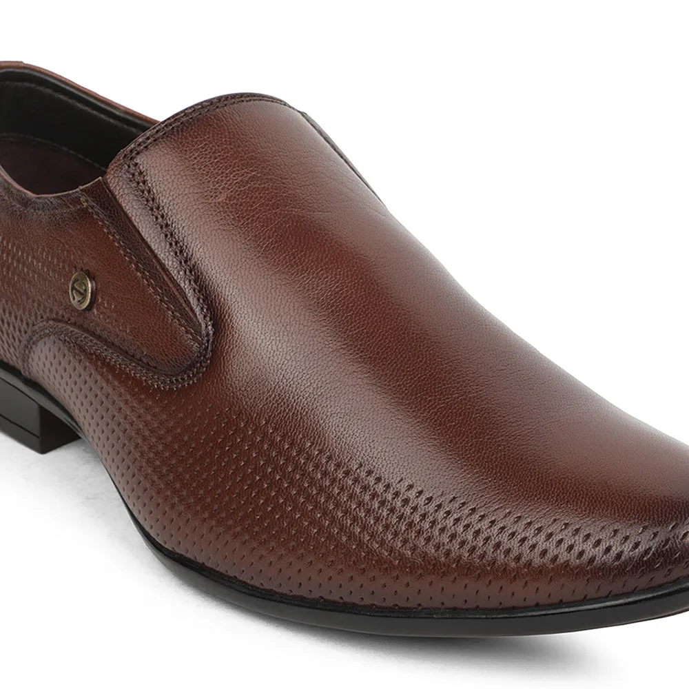 Healers Brown Formal Non Lacing Mocassin Shoes For Men UDL-4 By Liberty Grab Shade Base Fit
