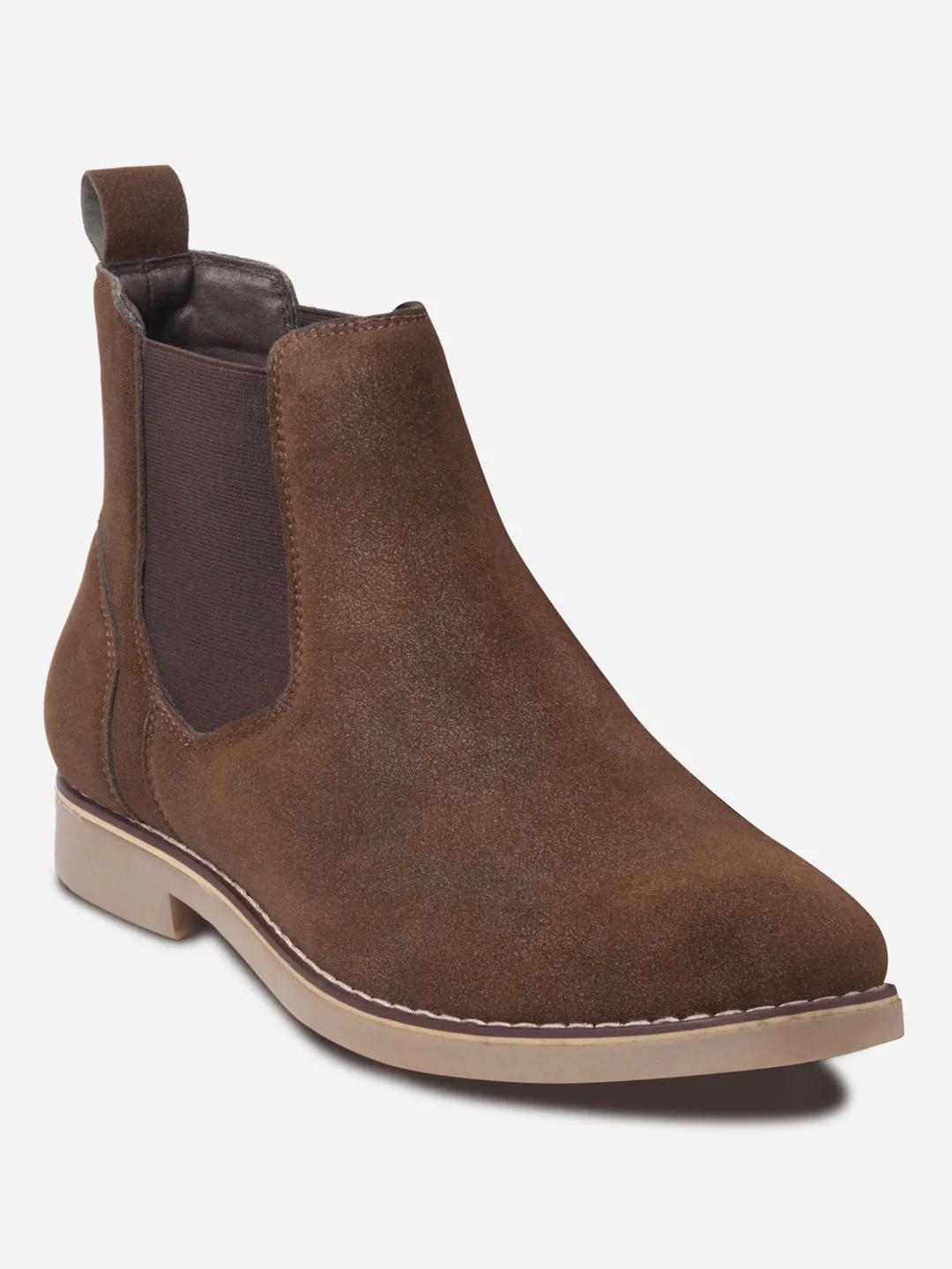 TPU Stability Men's Brown Suede Smart Casual Chelsea Boots (IX3037)