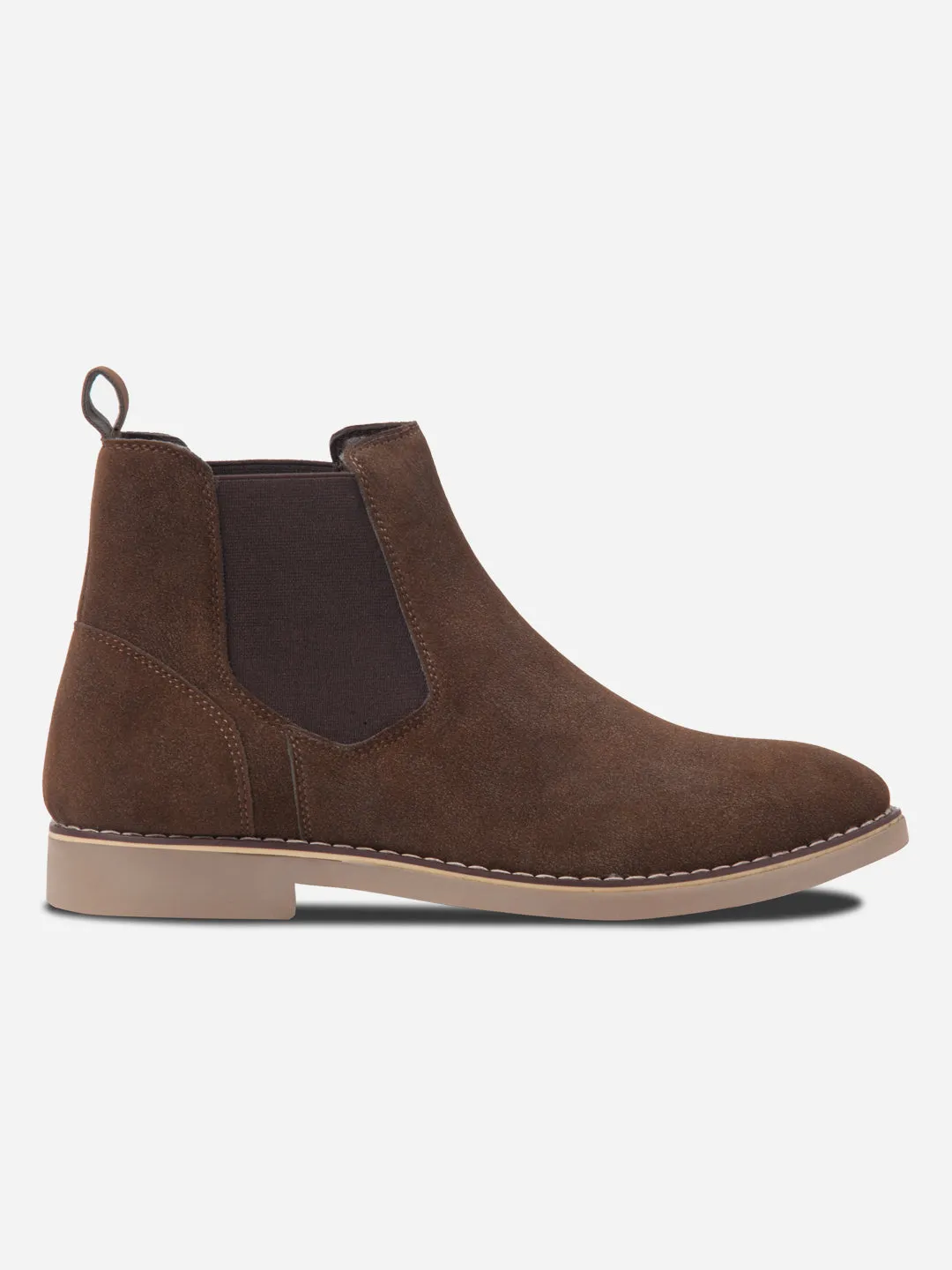 Men's Brown Suede Smart Casual Chelsea Boots (IX3037) Freeze Grip Quick Drying Casual Wear