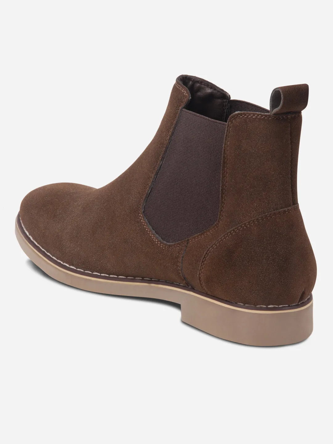 Stable Core Skin Fresh Men's Brown Suede Smart Casual Chelsea Boots (IX3037)