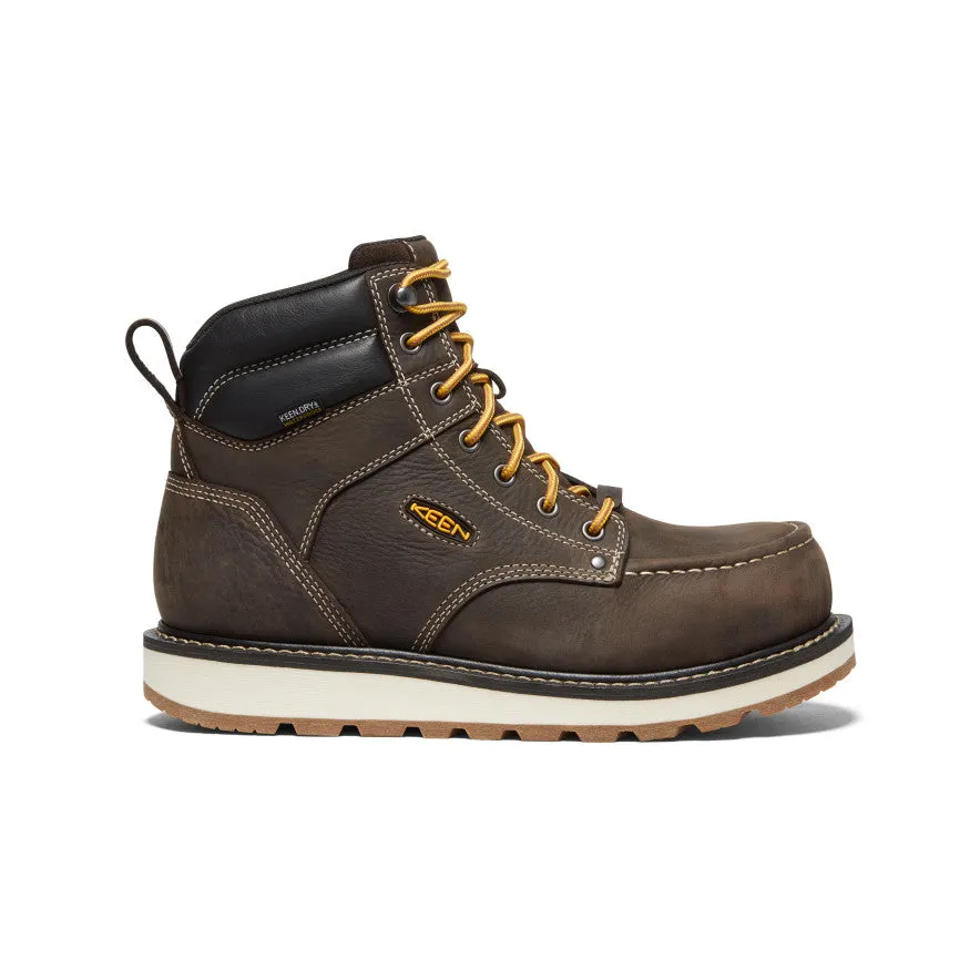 Padded Straps Breathable Upper Men's Cincinnati 6" Waterproof Boot (Carbon Toe)  |  Dark Chocolate/Sandshell