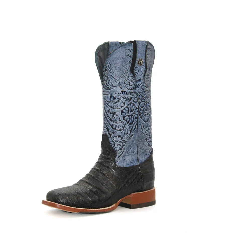Anti-Friction Tanner Mark Black Caiman Print Ladies' Boot