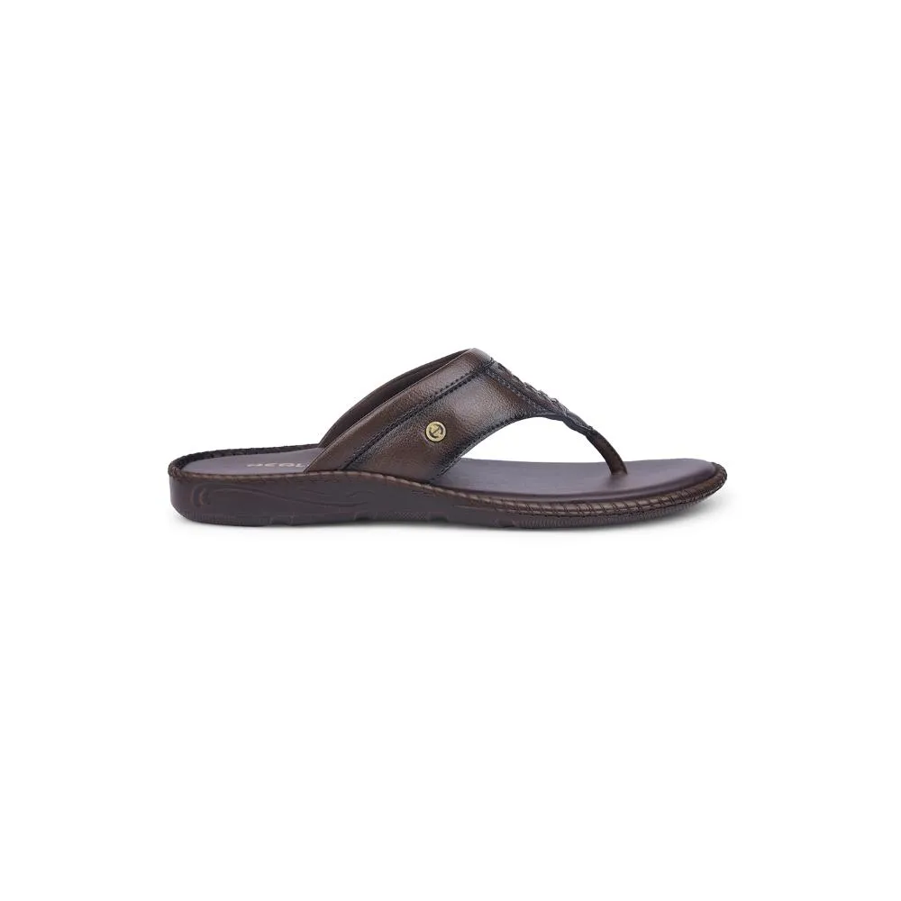 Healers By Liberty Mens VCL-102 Brown Casual Thong Matte Finish
