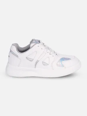 Hyper Compression Cushion Women's White Platform Sneakers (IU1009)