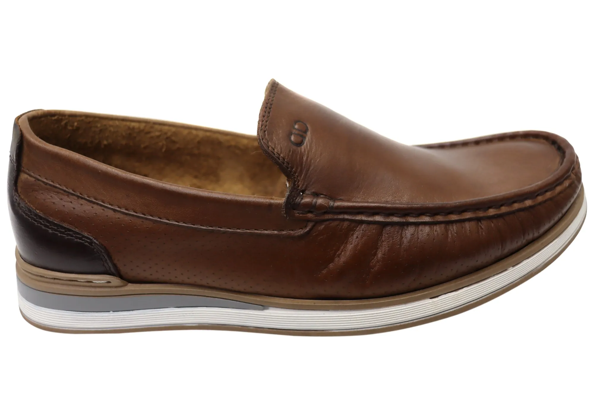 Democrata Derrick Mens Brazilian Comfortable Leather Loafers Shoes Natural Feel