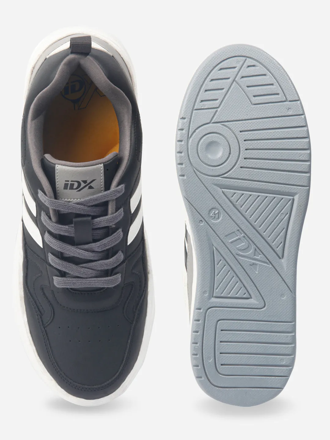 Everyday Shoes Active Athlete Men's Black Lace Up Sneakers (IX6017)