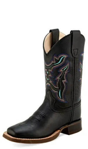 Old West Black Square Toe Children's Boot Formal kids' outfits Party - worthy kids' shoes