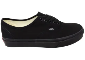 Vans Authentic Unisex Comfortable Lace Up Sneakers Black Black Patterned kids' clothes