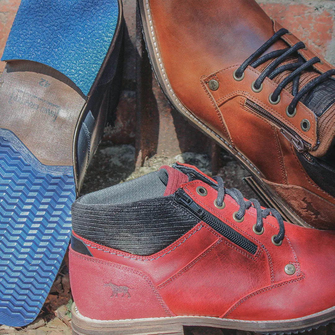 Padded Interior Mountain Climber mesh material Cobra Lace Up Boots Navy