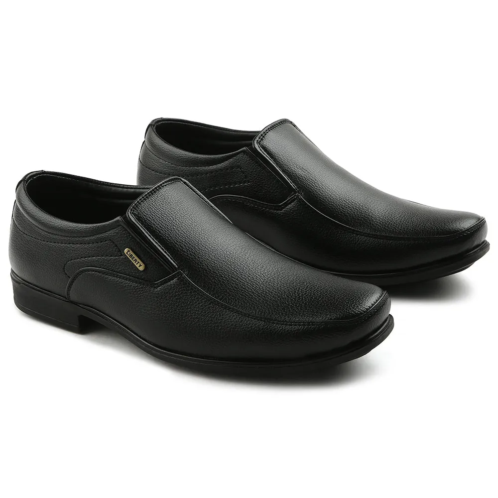 Fortune Black Formal Non Lacing Moccasin For Men H202-02 By Liberty Edge Shade Look Bold