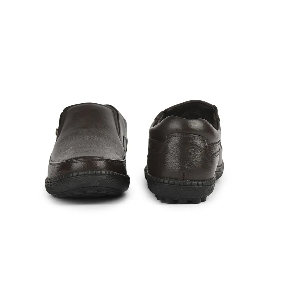 Healers Formal (Brown) Non lacing Shoes For Men ER-38 By Liberty Soft Ease Control Step