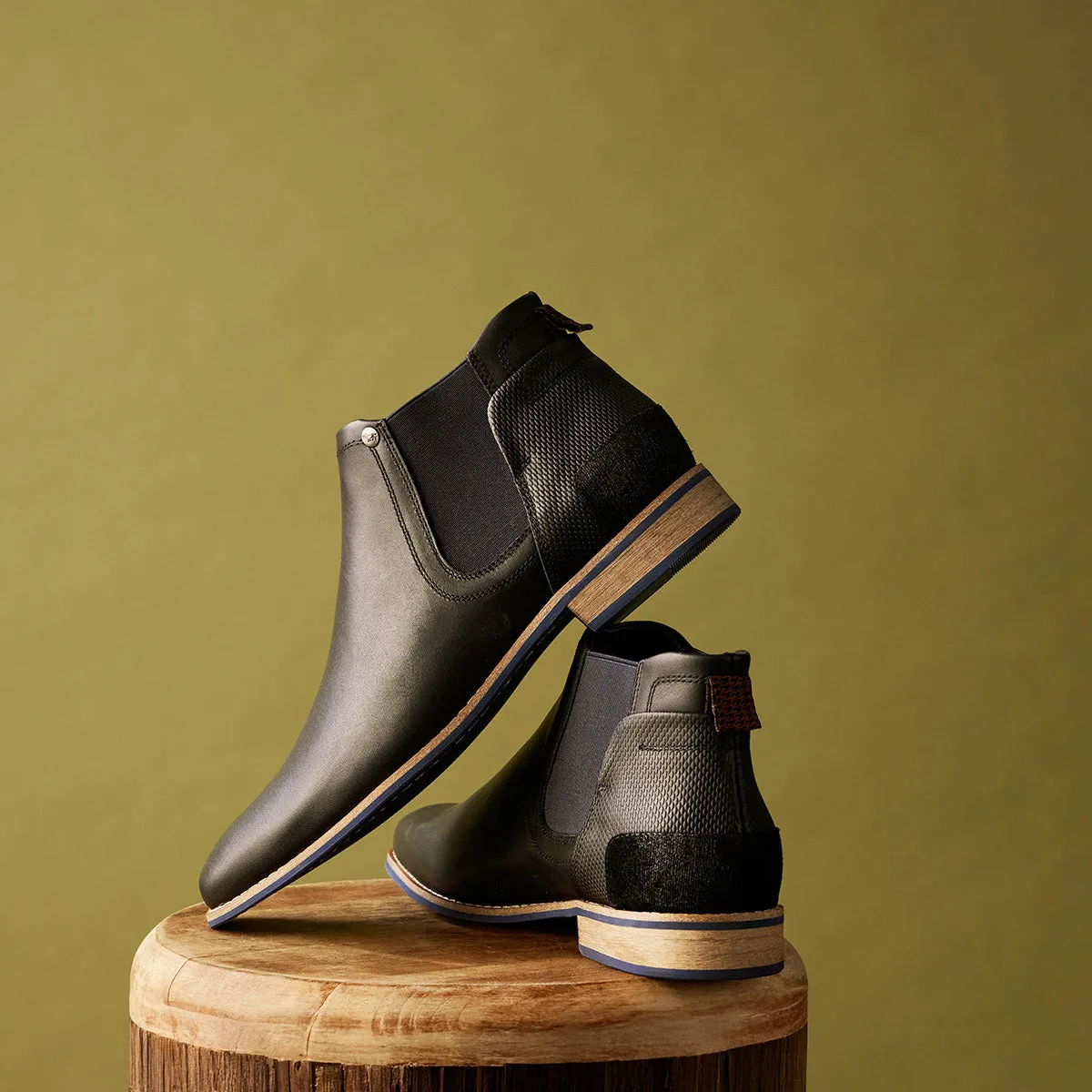Dion Chelsea Boots Black Italian Shade Air permeable