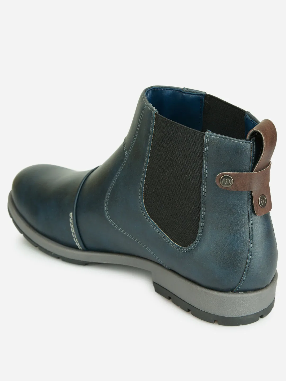 Strong Grip Men's Blue Round Toe Slip on Ankle Boot (IX1039)