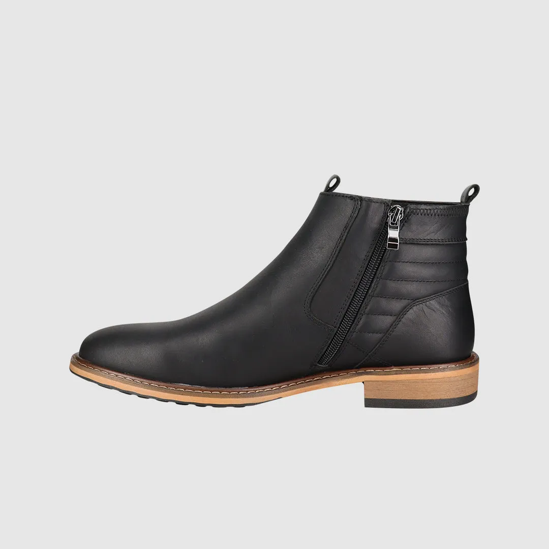 Calvin Zip Up Boots Black Quick Drying Cold Climate Eco Material Cold Weather Commuter